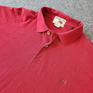 Perlis Polo Shirt Men's Large Red Crawfish Cotton New Orleans Peruvian Cotton